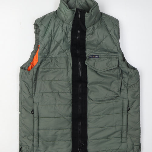 Duck and Cover Unisex Green Waistcoat, Quilted, Size S