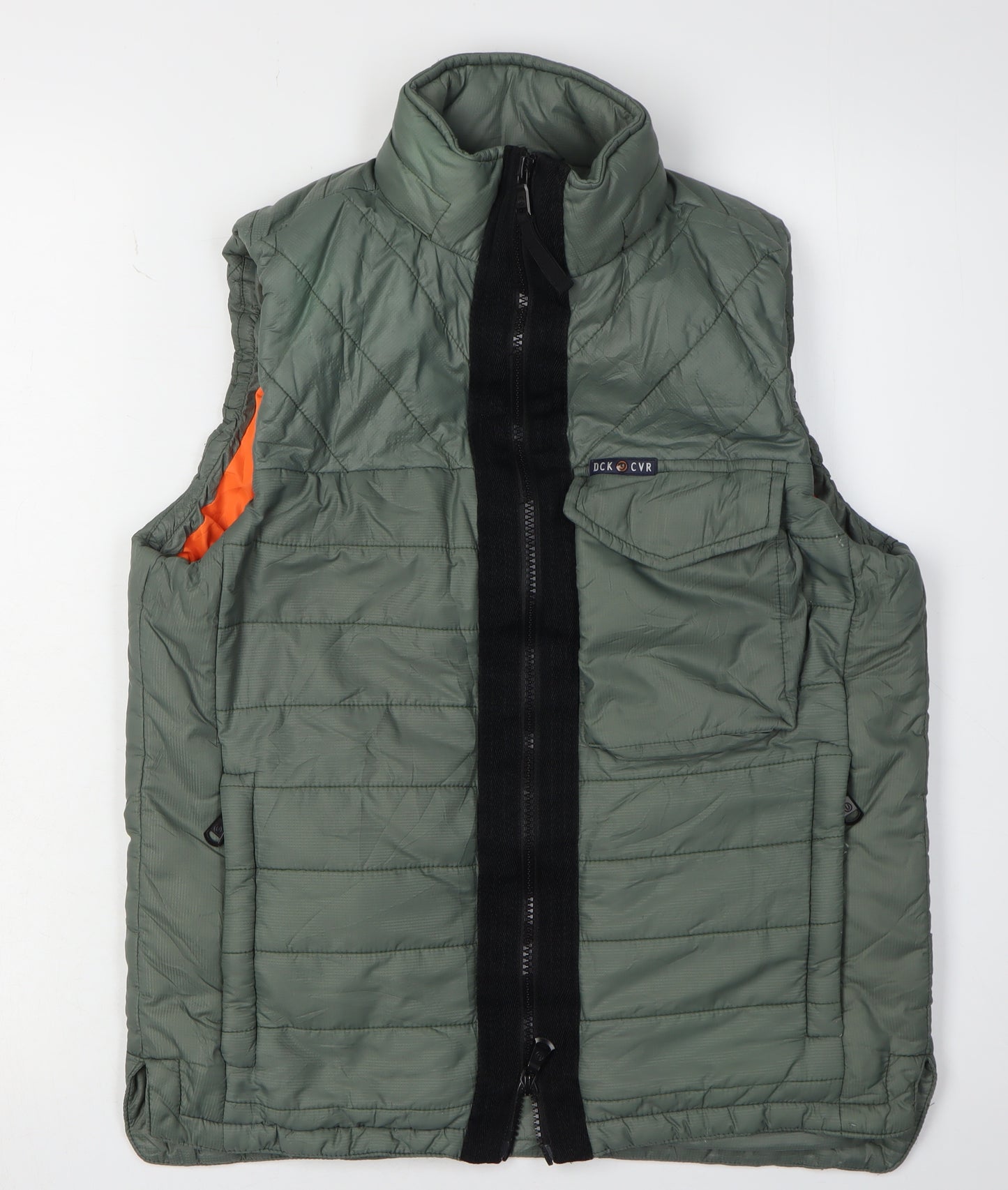 Duck and Cover Unisex Green Waistcoat, Quilted, Size S