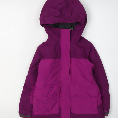 Lands' End Girls Purple Parka Coat 4-5 Years, Hooded Insulated