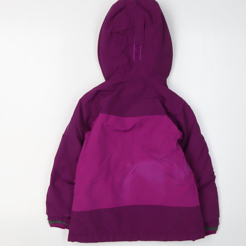 Lands' End Girls Purple Parka Coat 4-5 Years, Hooded Insulated