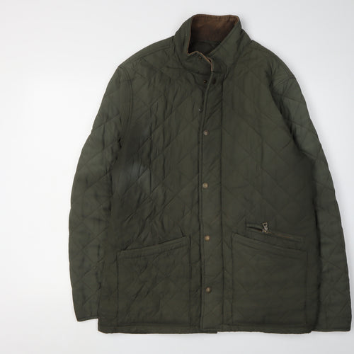 Marks and Spencer Men's Green Quilted Jacket M