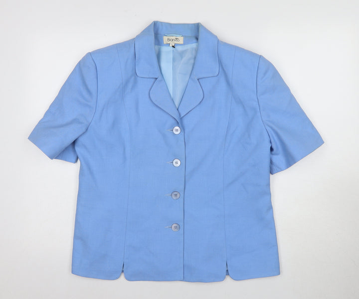 Bianco Women’s Blue Short Sleeve Blazer Size 14