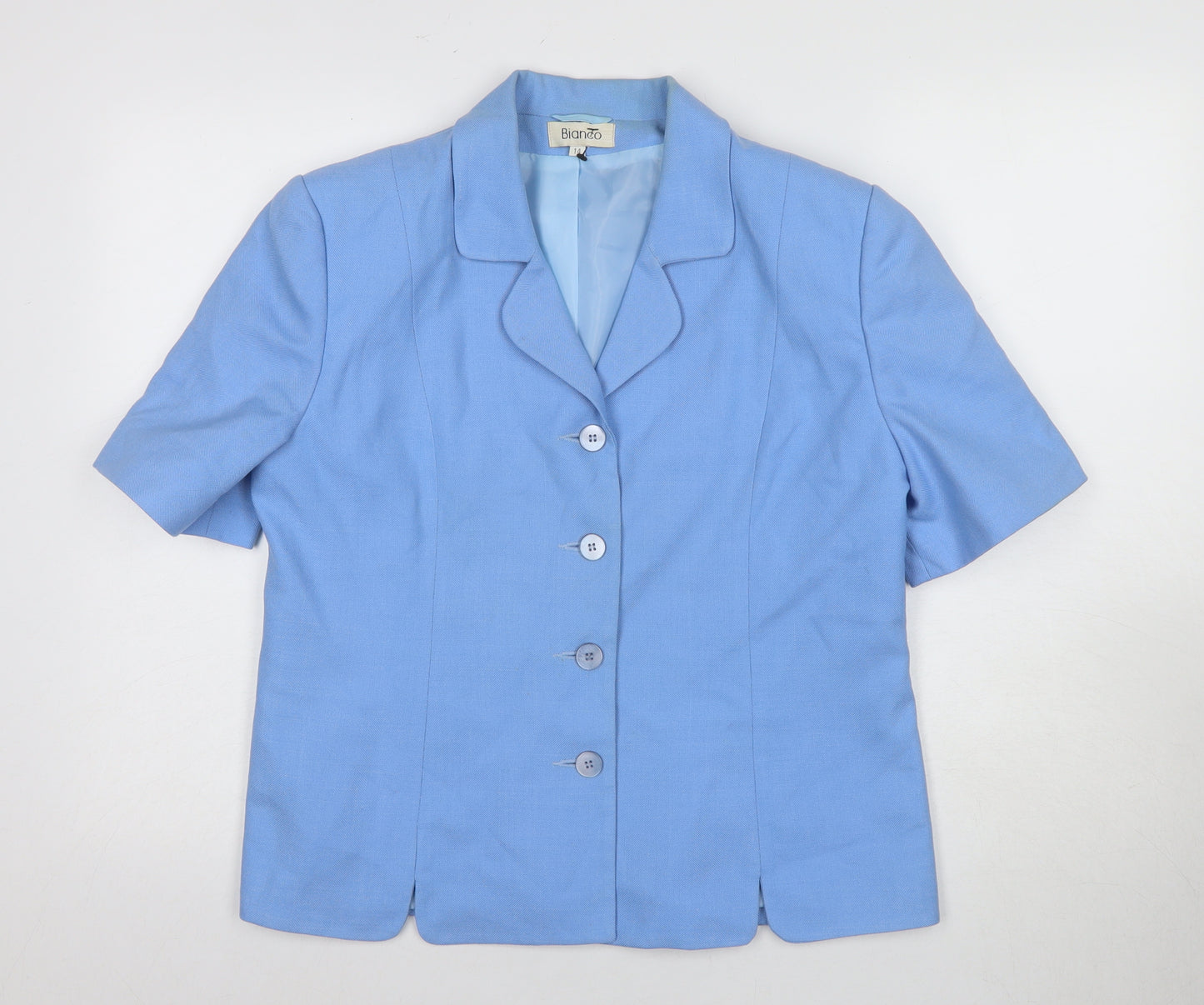 Bianco Women’s Blue Short Sleeve Blazer Size 14