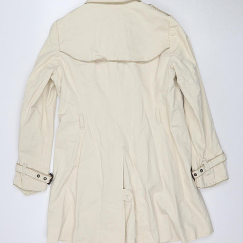 GAP Women's Beige Long Trench Coat M Classic Cotton