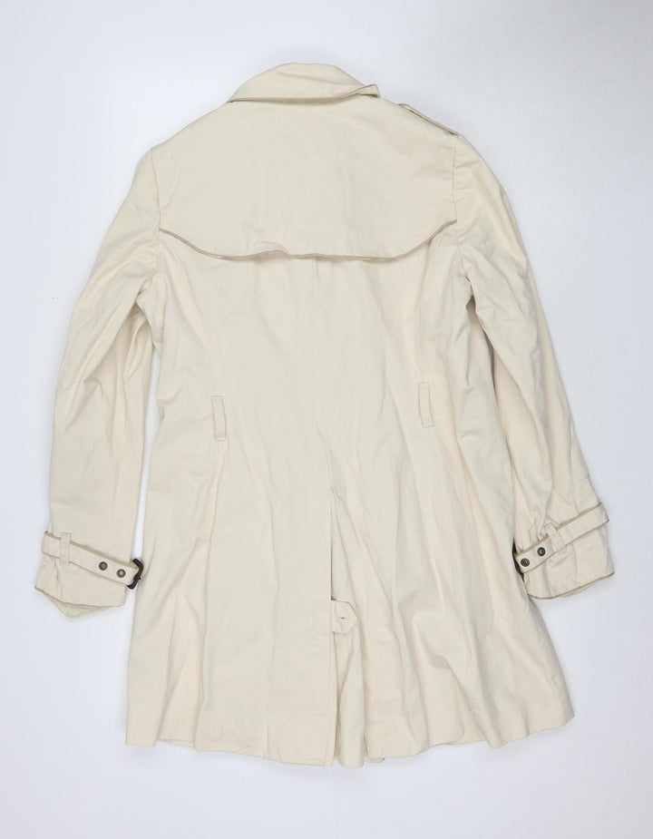 GAP Women's Beige Long Trench Coat M Classic Cotton