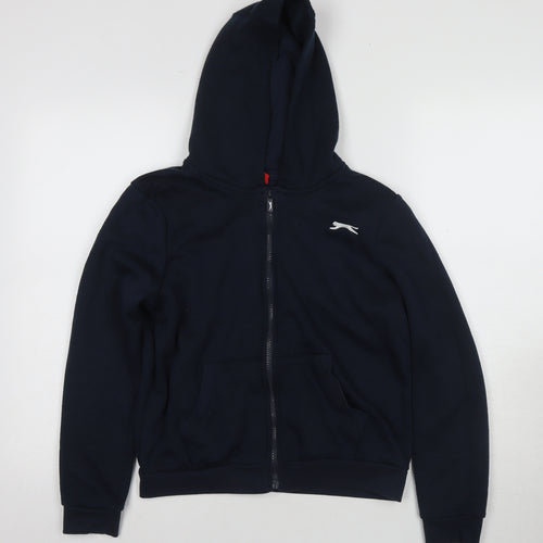 Slazenger Boys Black Full Zip Hoodie, Age 13-14, Polyester/Cotton