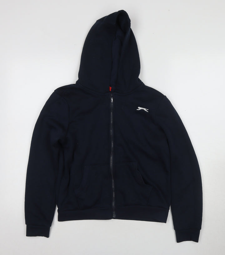 Slazenger Boys Black Full Zip Hoodie, Age 13-14, Polyester/Cotton