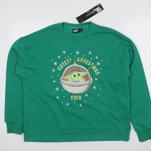 Star Wars Women's Green 12-14 Christmas Pullover Sweatshirt