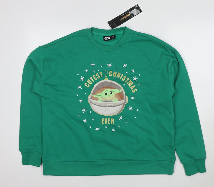 Star Wars Women's Green 12-14 Christmas Pullover Sweatshirt