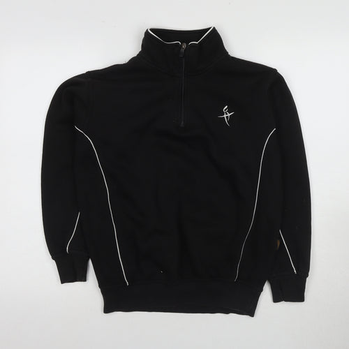 Falcon Boys Black Pullover Sweatshirt, Size M, 1/2 Zip Style