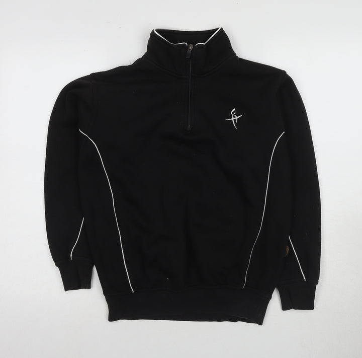 Falcon Boys Black Pullover Sweatshirt, Size M, 1/2 Zip Style