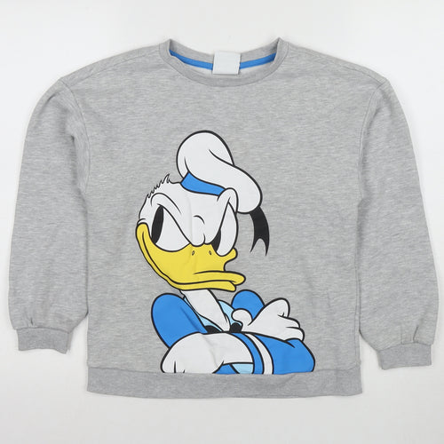 Disney Boys Grey Donald Duck Cartoon Pullover Sweatshirt 10-11 Years