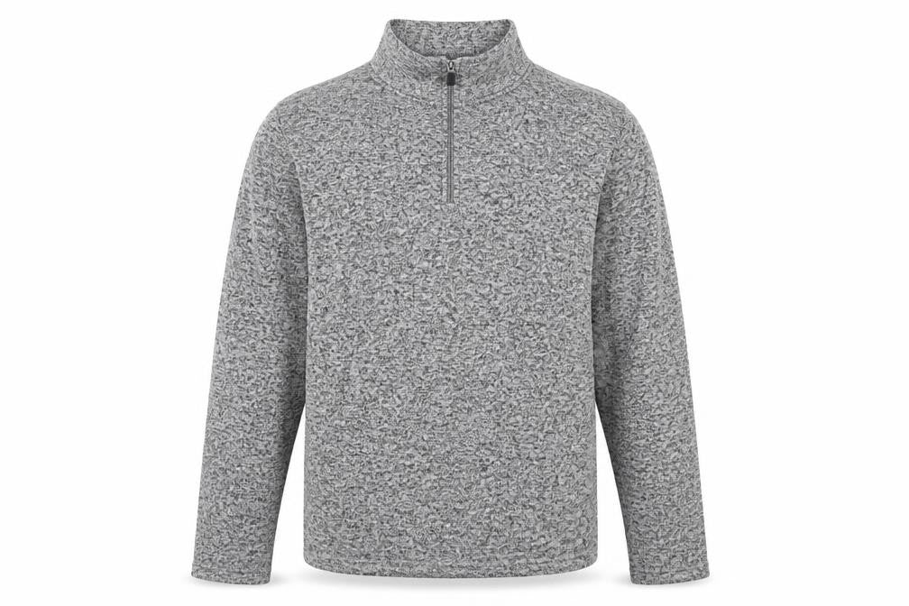 Front view of Atlas for Men Grey 1/4 Zip Sweatshirt, size L