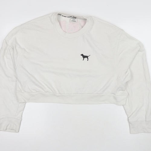 Victoria's Secret Women's White Pullover Sweatshirt L