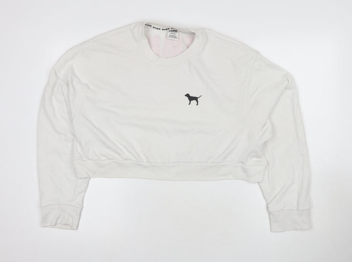 Victoria's Secret Women's White Pullover Sweatshirt L