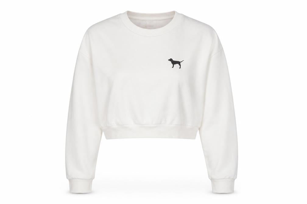 Front view of Victoria's Secret Women's White Pullover Sweatshirt L