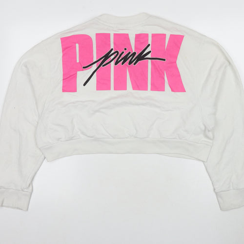 Victoria's Secret Women's White Pullover Sweatshirt L