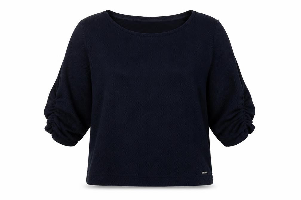 Front view of Tom Tailor Denim Women's Blue M 3/4 Sleeve Top