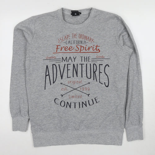 SMOG Unisex Grey Graphic Print Sweatshirt