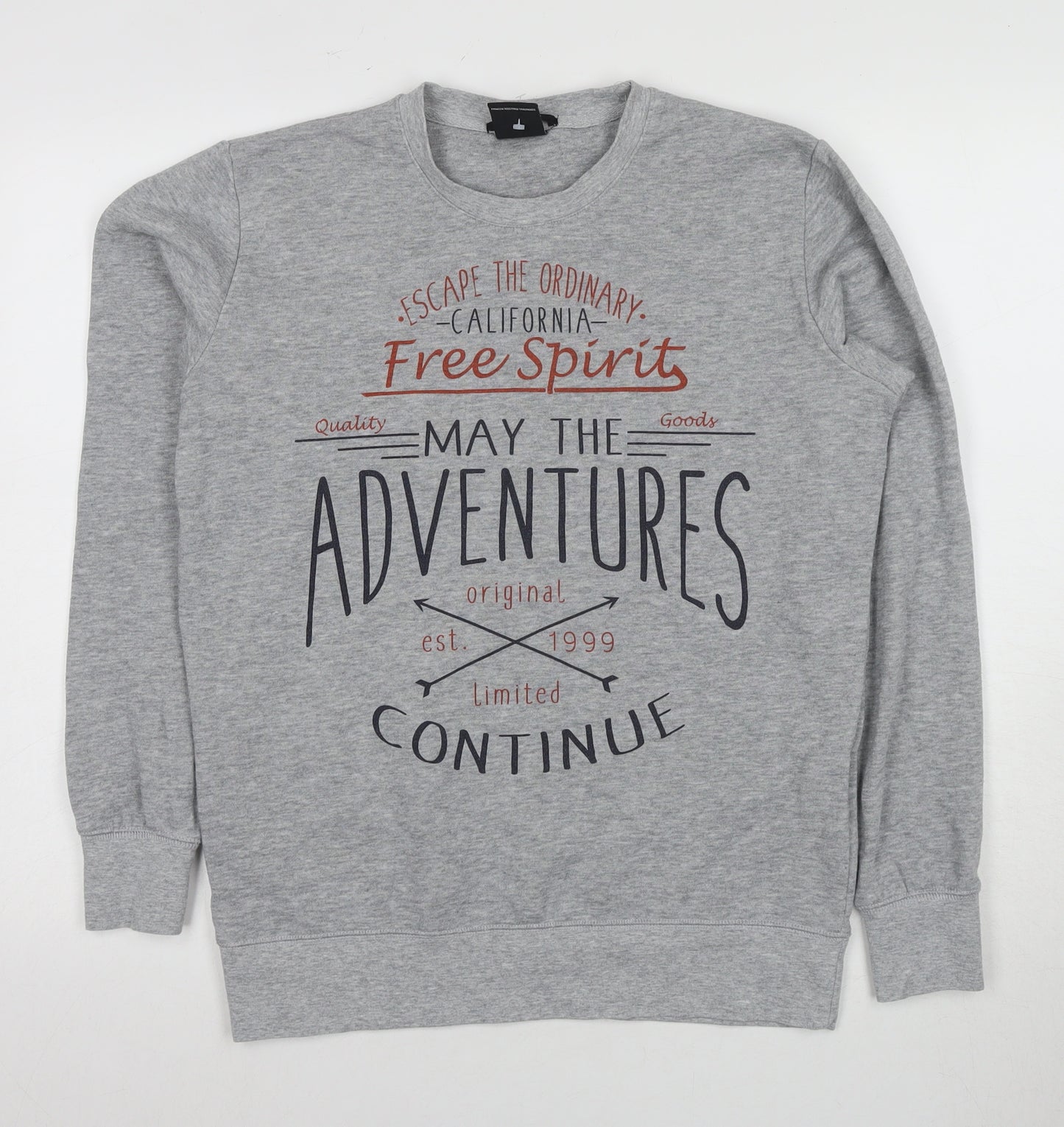 SMOG Unisex Grey Graphic Print Sweatshirt