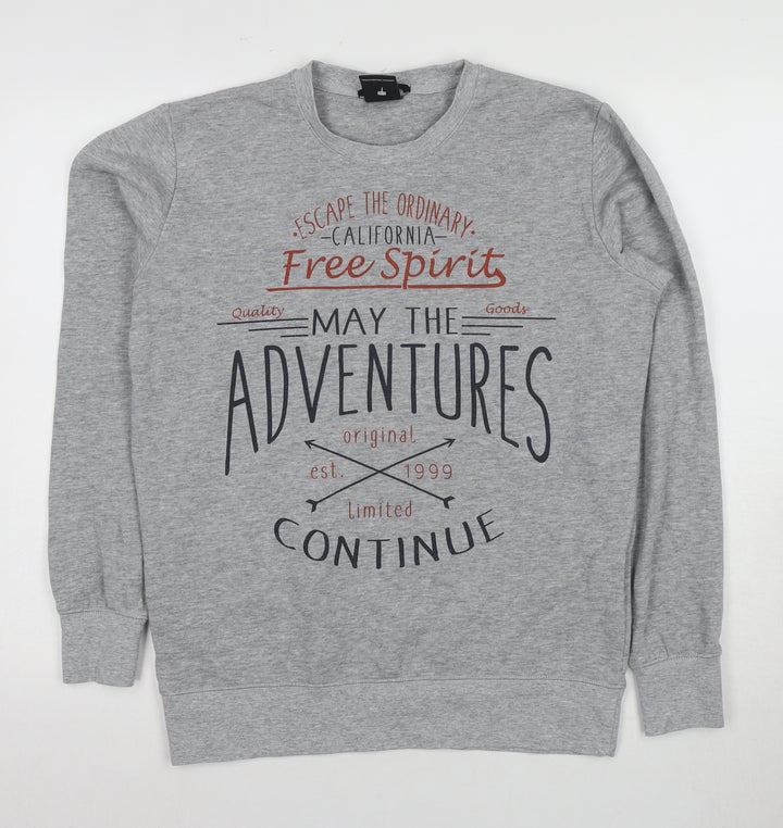 SMOG Unisex Grey Graphic Print Sweatshirt