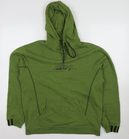 Adidas Men's Green Pullover Hoodie, Size S