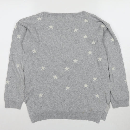 Mauvette Women's Grey Stars Pullover Jumper Size 8