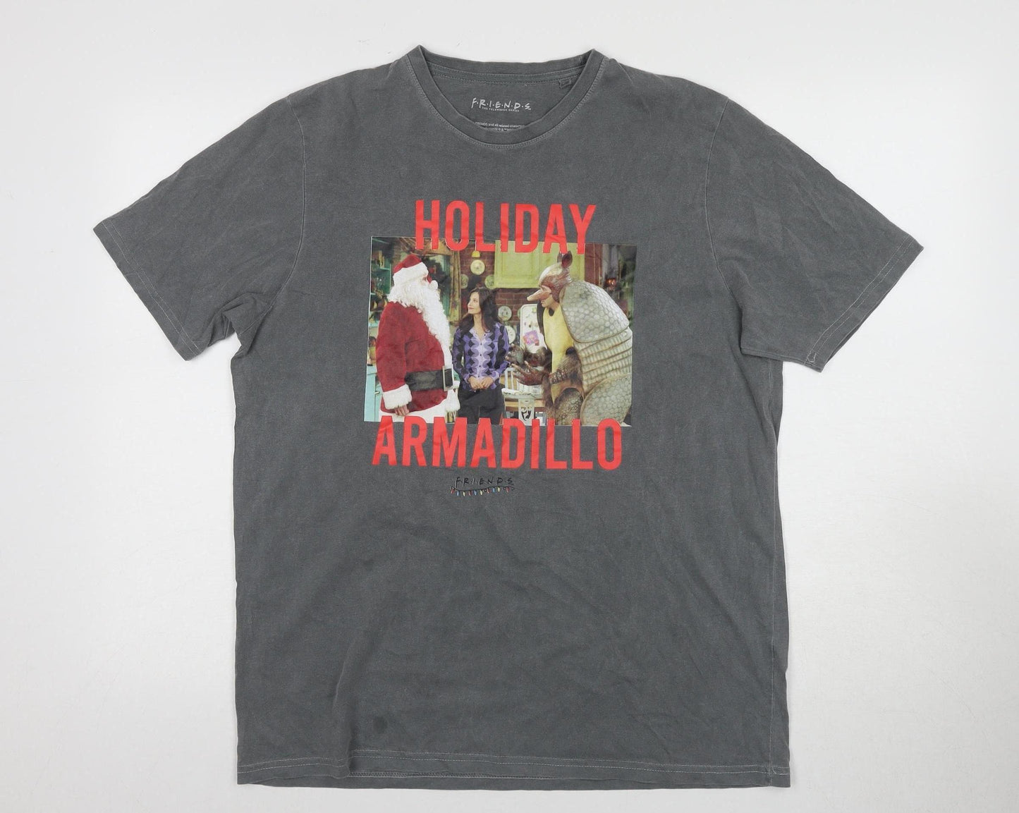 Friends Grey Holiday Armadillo T-Shirt M Unisex
