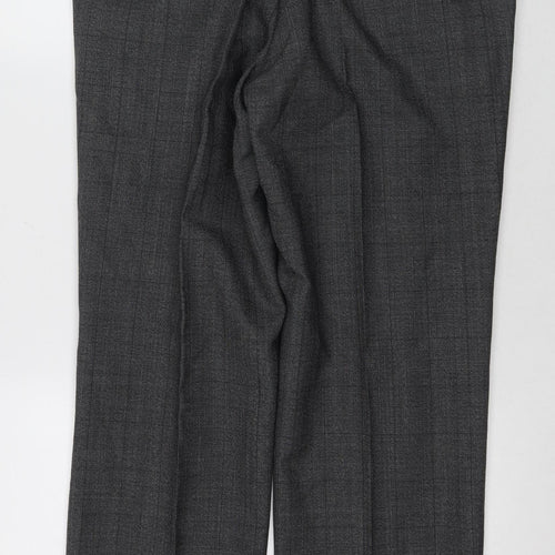 Marks and Spencer Men's Grey Check Trousers Size 34