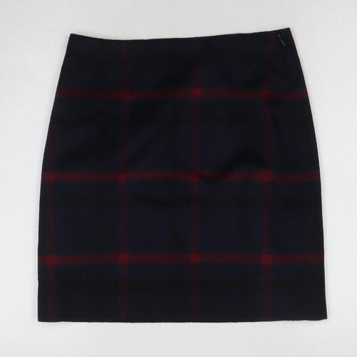 Hallhuber Women's Blue Plaid Pencil Skirt UK 8