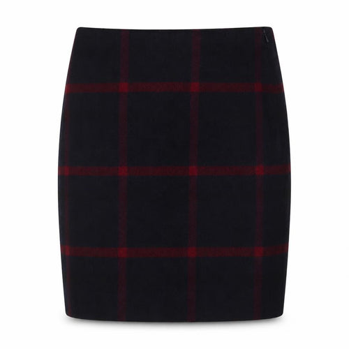Hallhuber Women's Blue Plaid Pencil Skirt UK 8