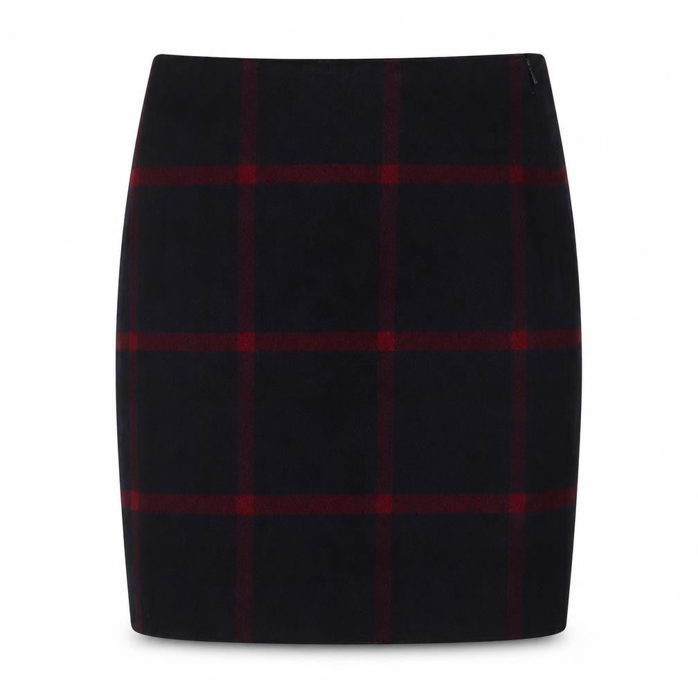 Hallhuber Women's Blue Plaid Pencil Skirt UK 8
