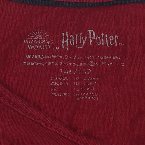 Harry Potter Boys Red Long Sleeve Graphic T-Shirt 12 Years