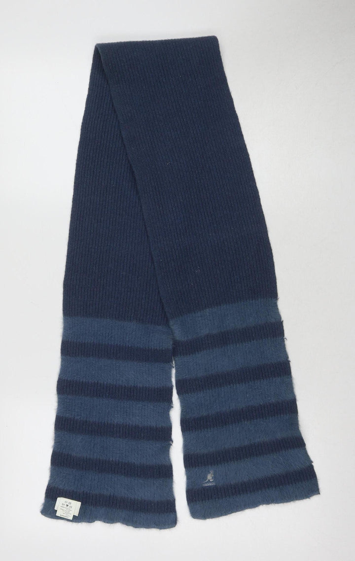 Kangol Unisex Blue Striped Wool Scarf One Size