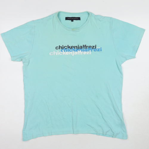 French Connection Men's Blue Graphic T-Shirt Size S