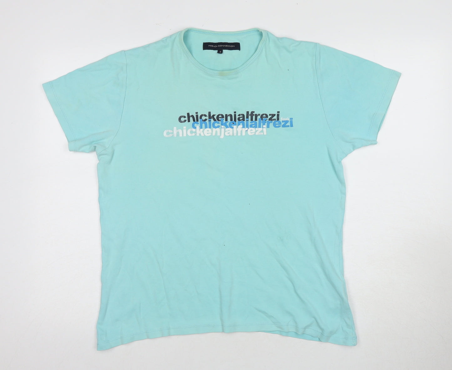 French Connection Men's Blue Graphic T-Shirt Size S