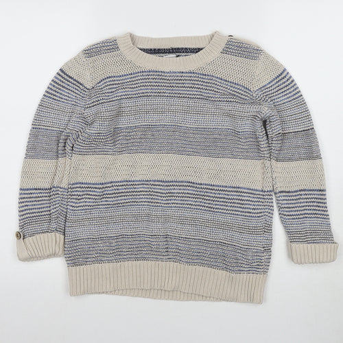 Moulinette & True Women's Beige Striped Pullover Jumper Size 12