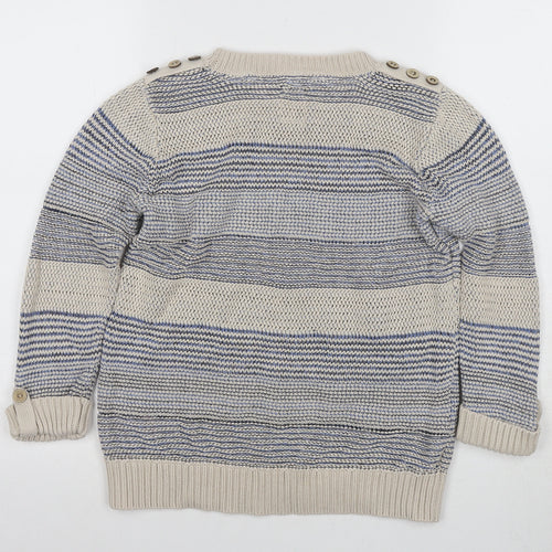 Moulinette & True Women's Beige Striped Pullover Jumper Size 12