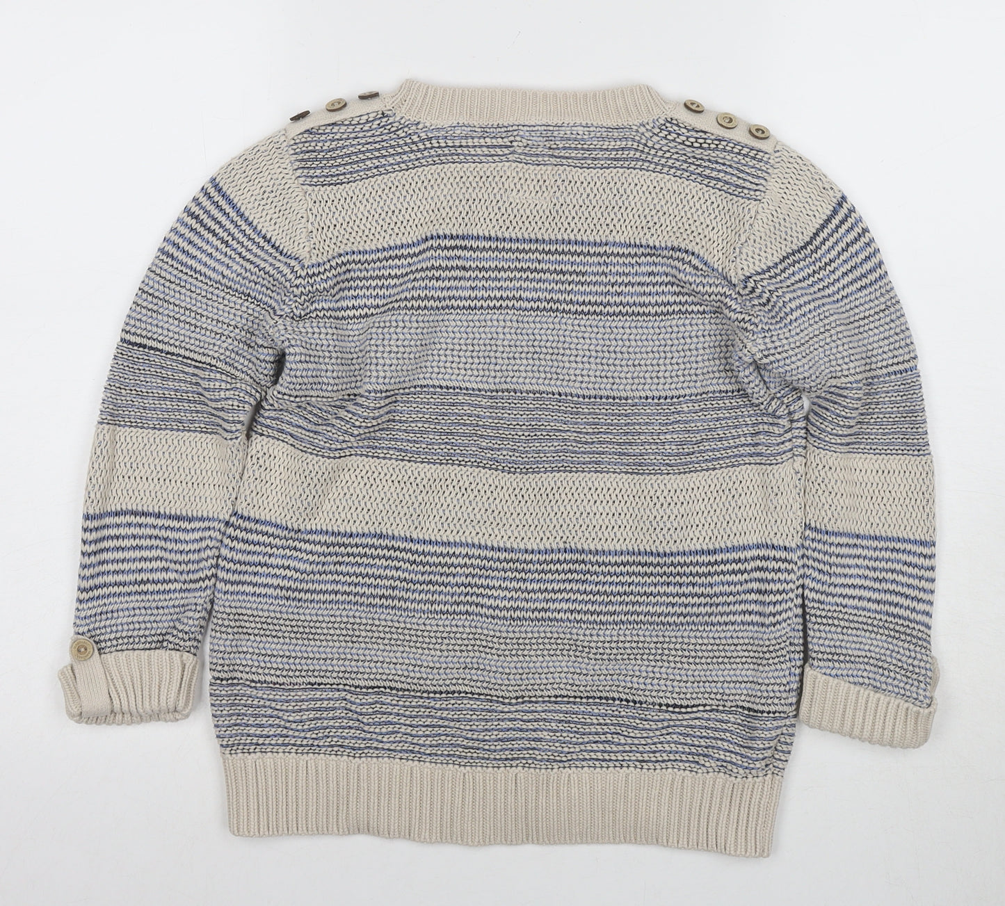 Moulinette & True Women's Beige Striped Pullover Jumper Size 12