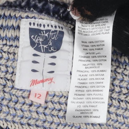 Moulinette & True Women's Beige Striped Pullover Jumper Size 12