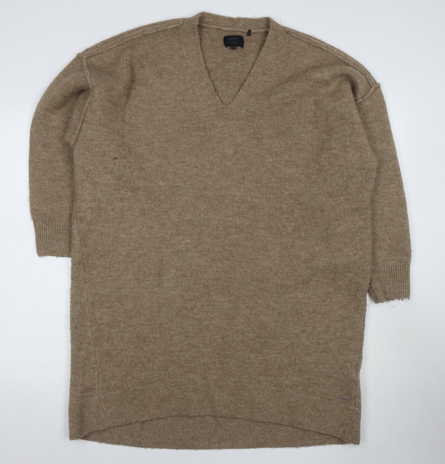 Superdry Women's Brown Jumper Dress - S V-Neck