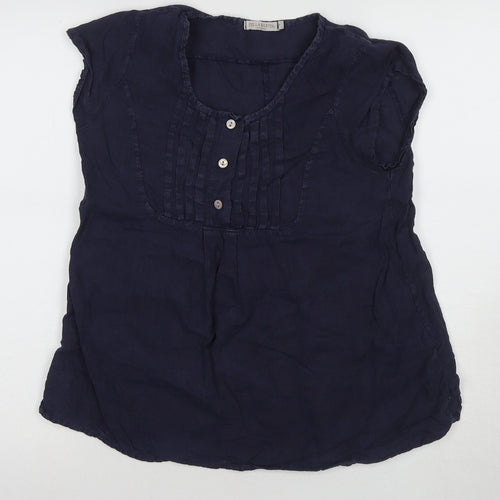 Stella Marini Women's Blue Cotton Blouse, Size S