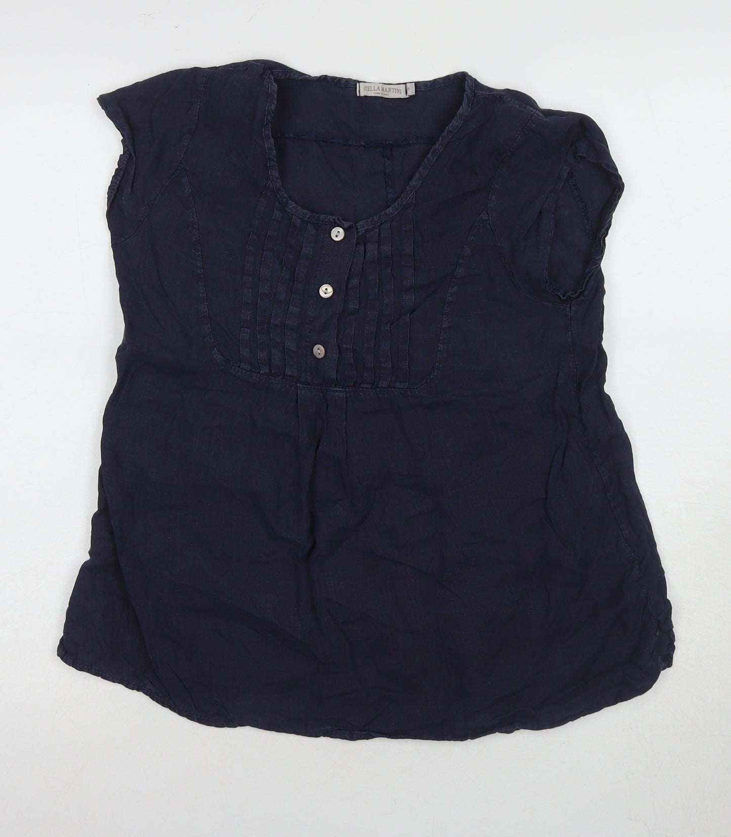 Stella Marini Women's Blue Cotton Blouse, Size S