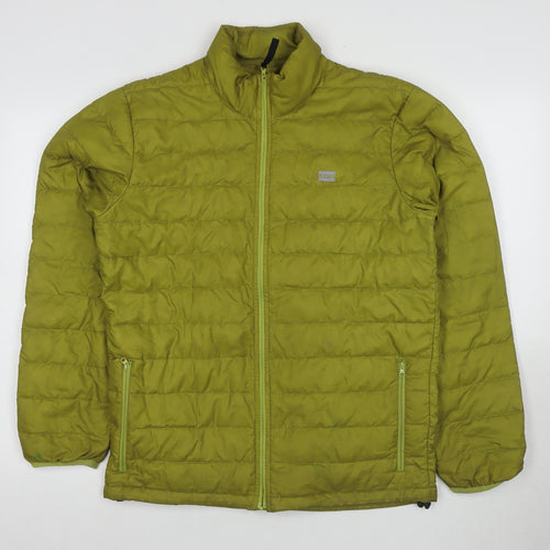 Levi's Men's Green Puffer Jacket S Stand-Up Collar Casual