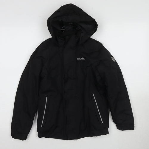 Regatta Boys Black Puffer Jacket 9-10 Years, Hooded Winter Coat