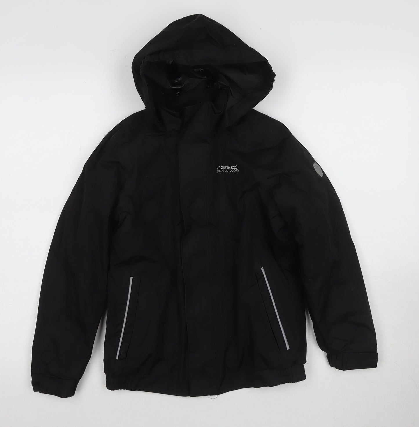 Regatta Boys Black Puffer Jacket 9-10 Years, Hooded Winter Coat