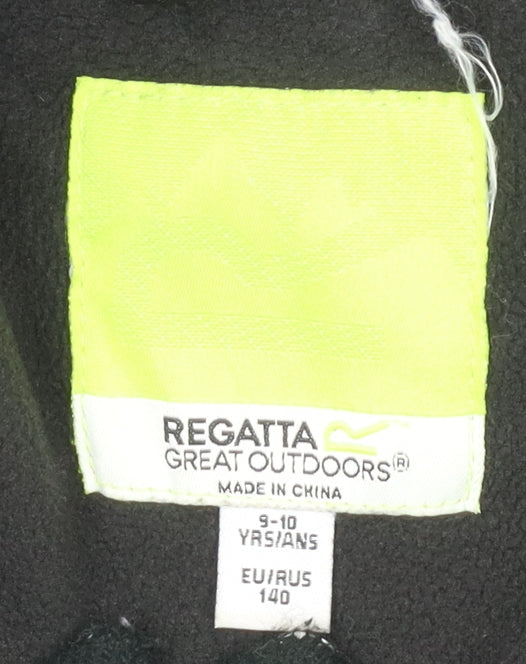 Regatta Boys Black Puffer Jacket 9-10 Years, Hooded Winter Coat