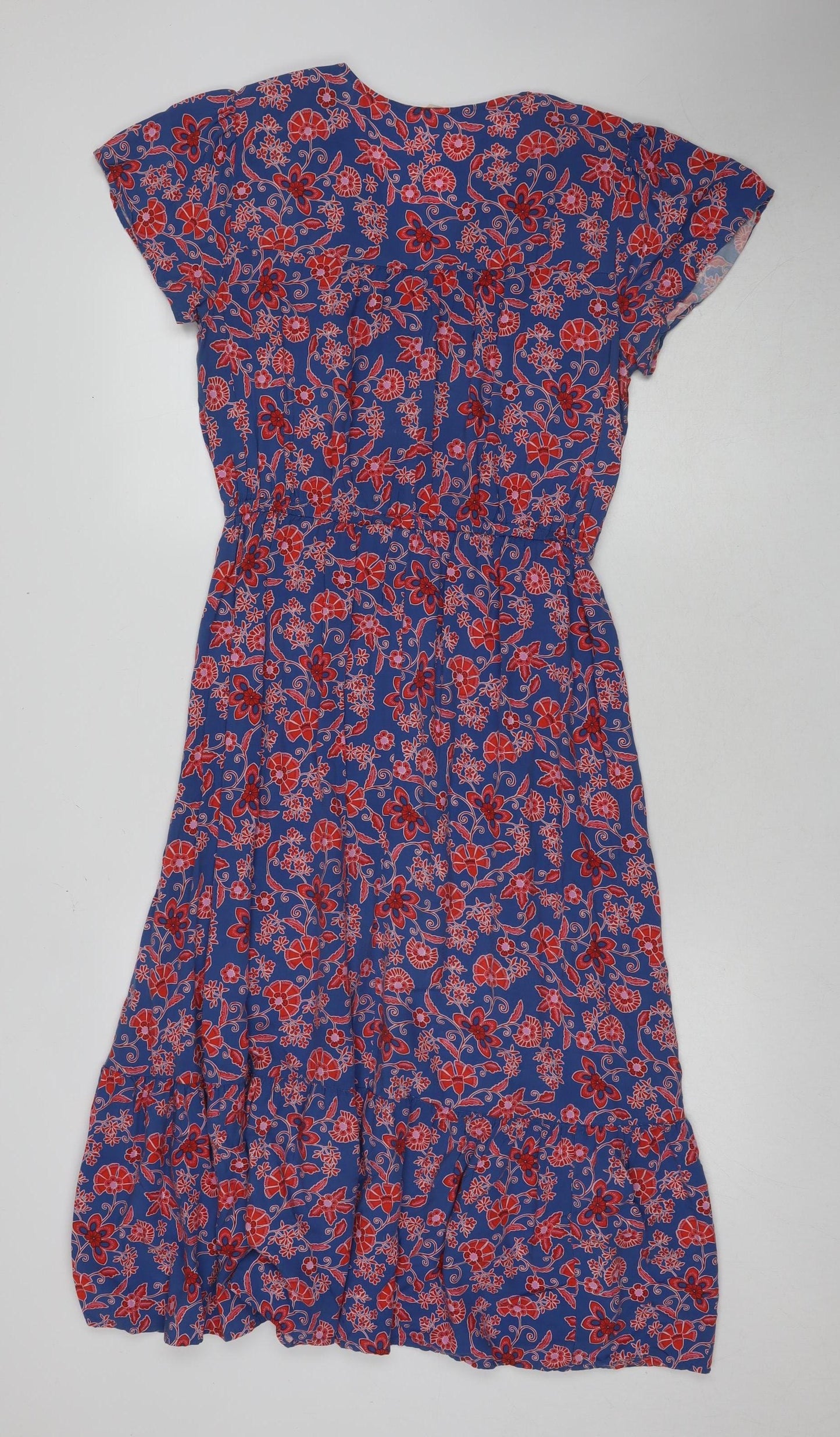 Gap Women's M Blue Red Floral A-Line Dress