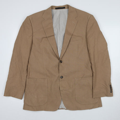 Marks and Spencer Men's Brown Linen Blazer 40R