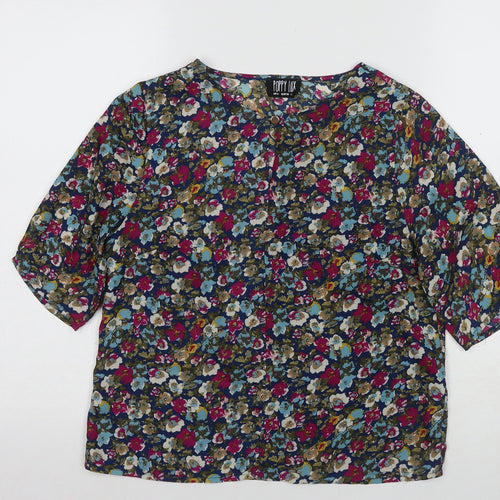 Poppy Lux Women's Multicoloured Floral Top Size 10